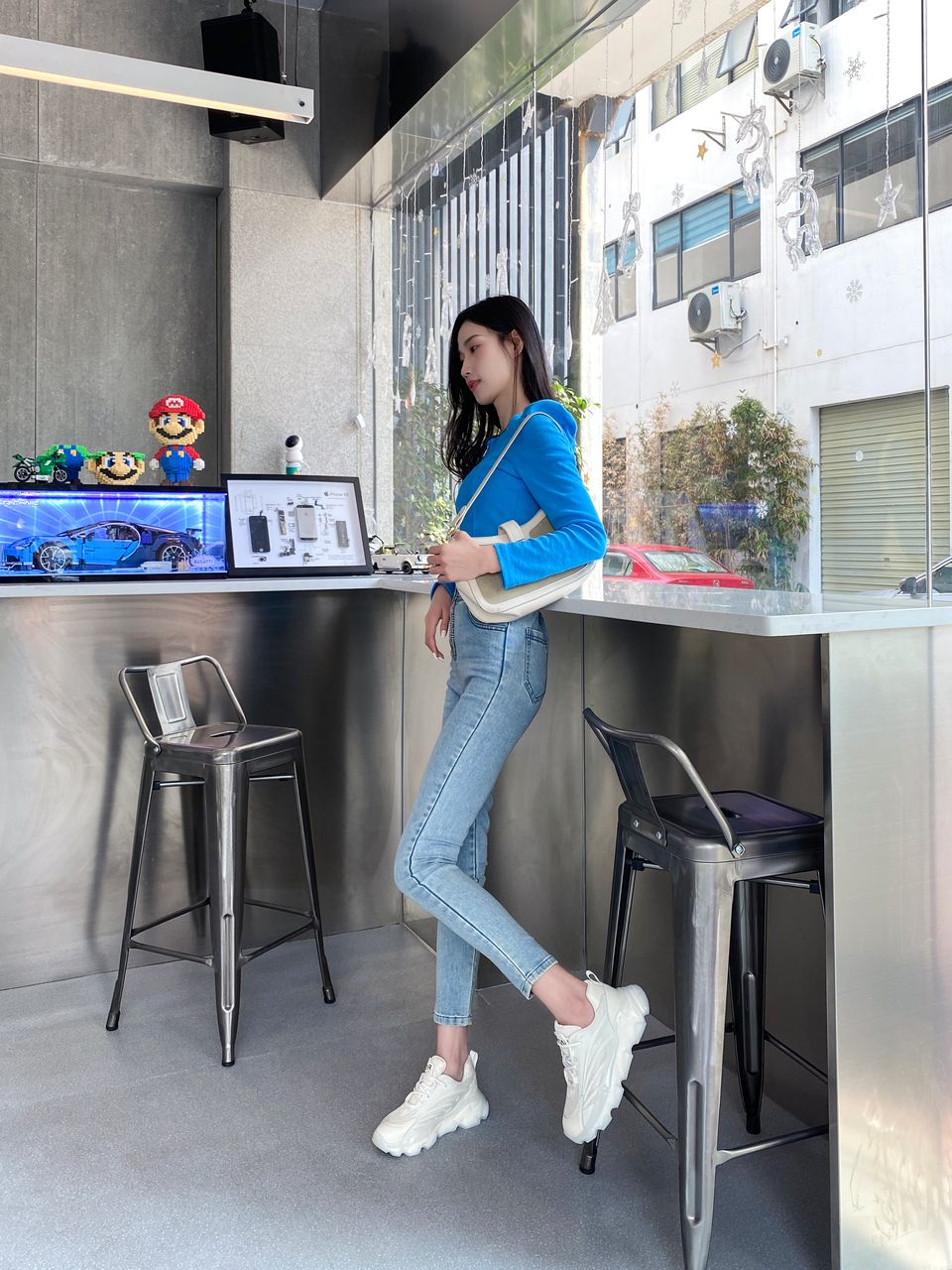 DK1625 BBGJ white leather Snaker shoes