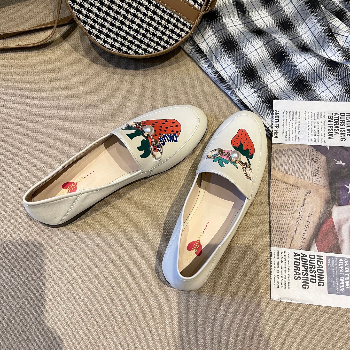 DK1632 Heidy Flat soft leather shoes