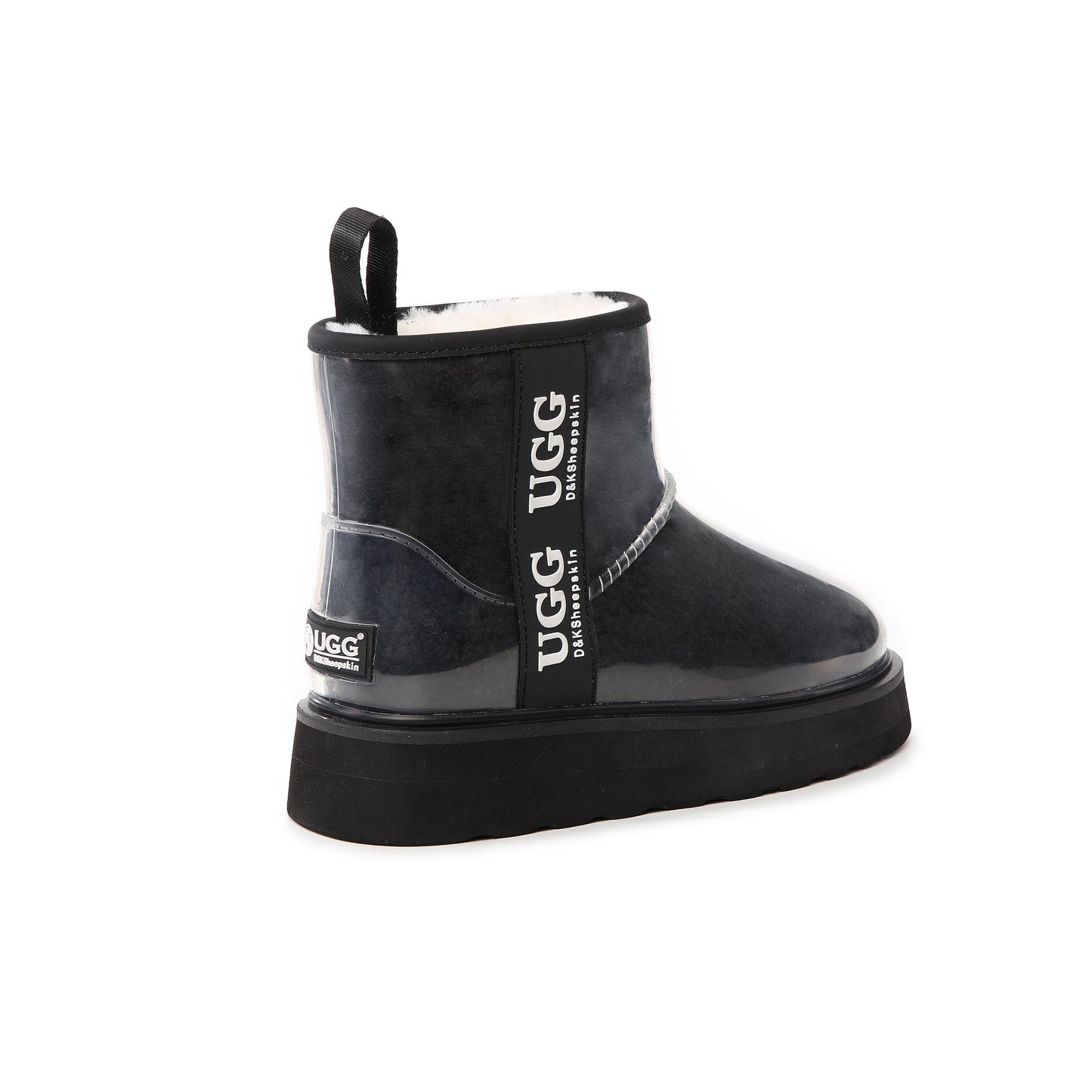 DK097 Clear Mini Classic PU waterproof Australia Sheepskin Rain ugg boots