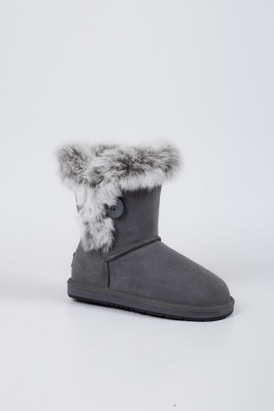 Auz004 One Button Rabbit Fur UGG boot