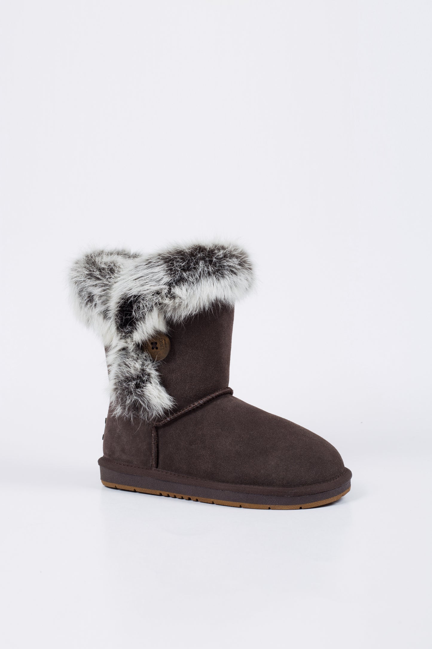 Auz004 One Button Rabbit Fur UGG boot