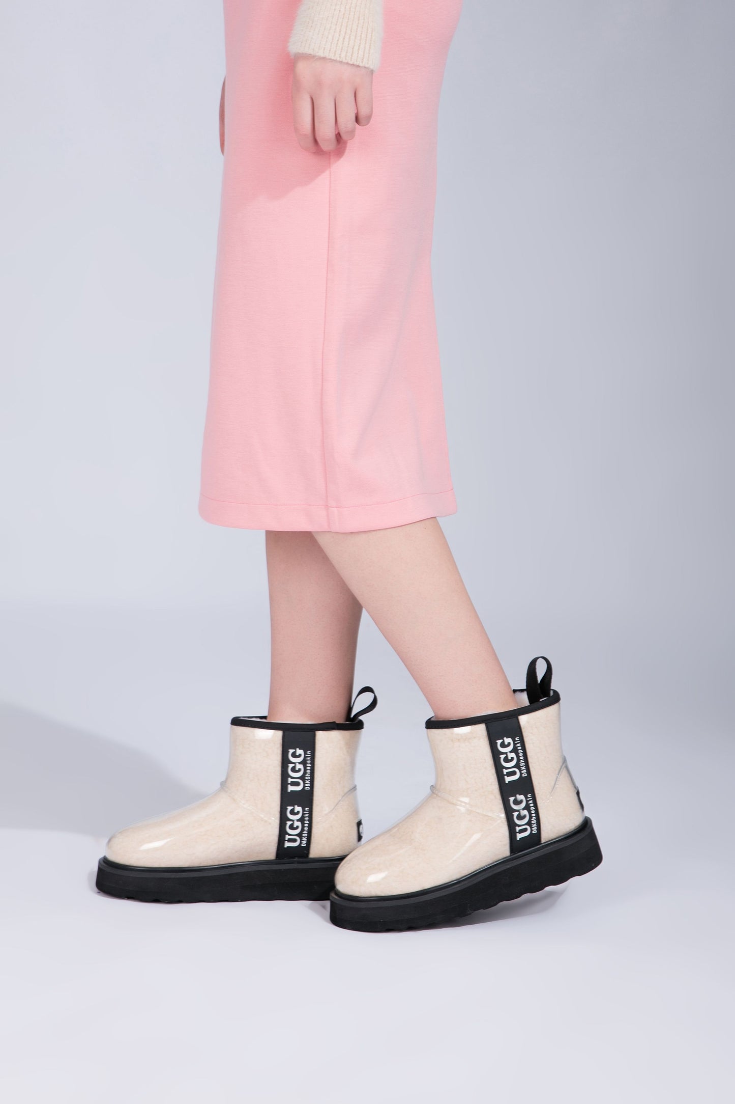 DK097 Clear Mini Classic PU waterproof Australia Sheepskin Rain ugg boots