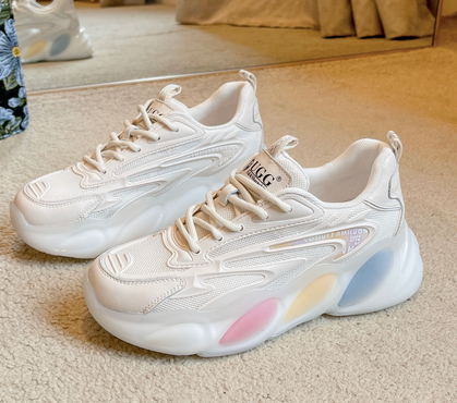 DK1651 White Rainbow Sneaker soft Leather