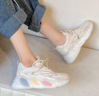 DK1651 White Rainbow Sneaker soft Leather