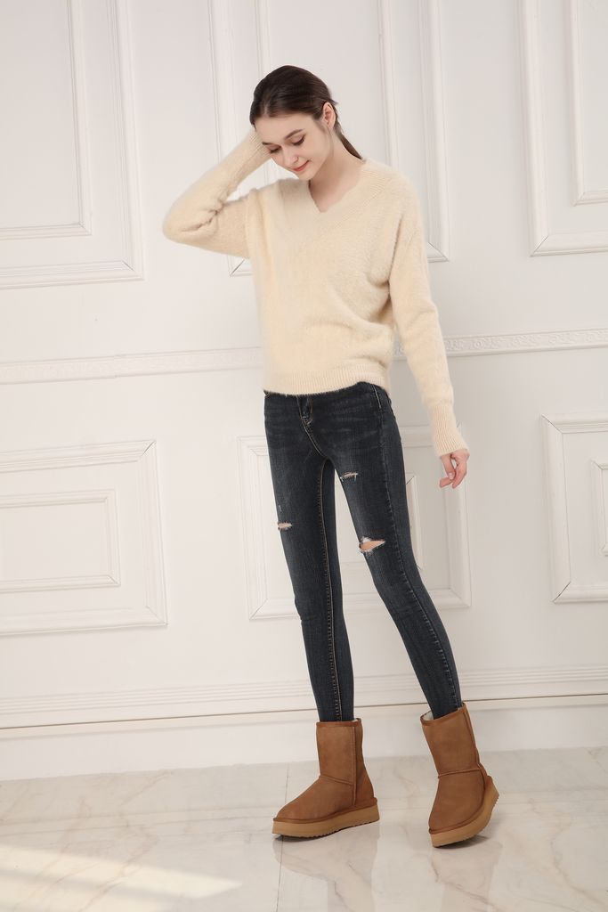 DK096 3/4 Platform Classic Short Australia Sheepskin UGG