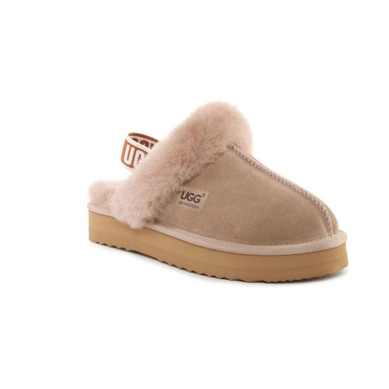 DK092 Cora Platform UGG Slipper Australia Sheepskin