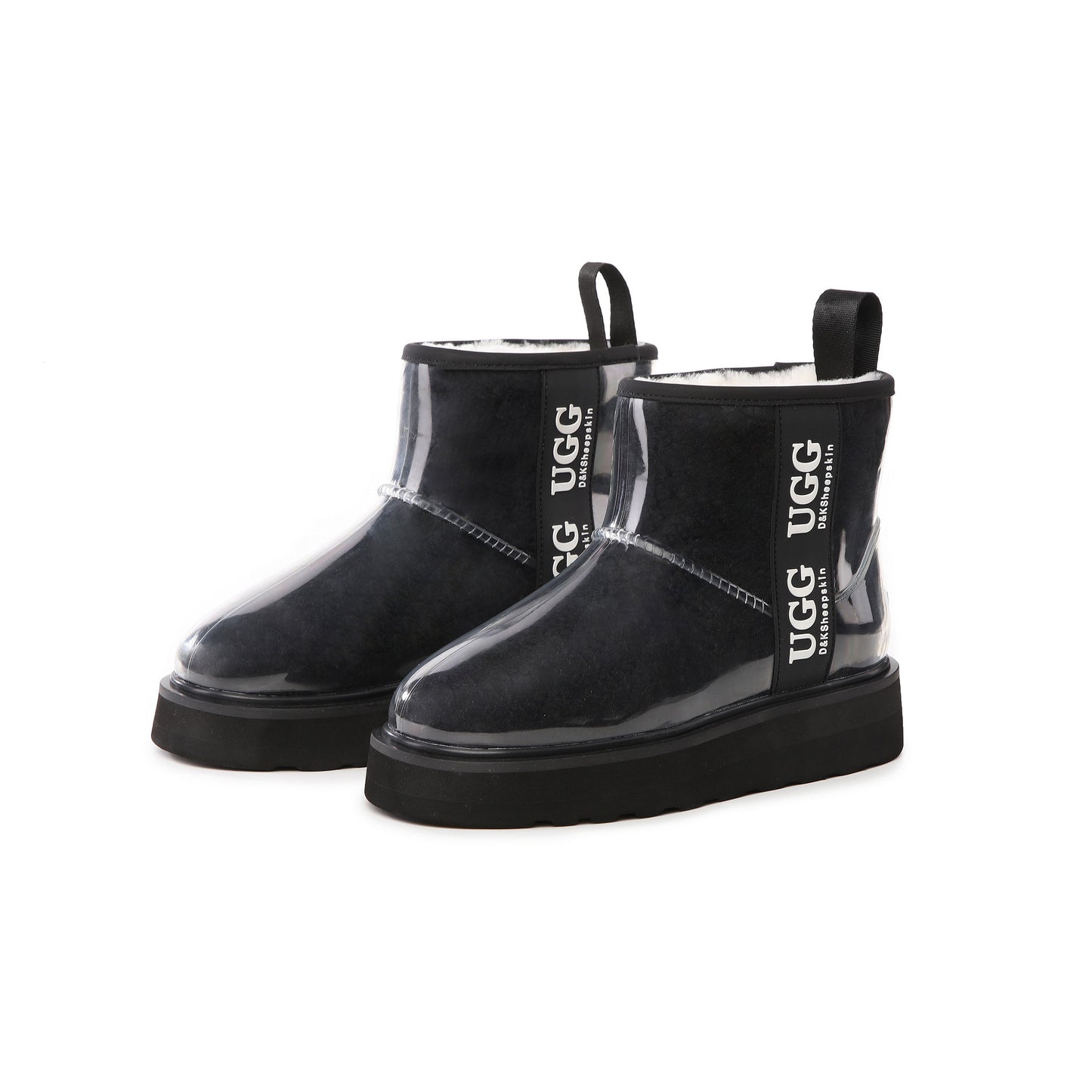 DK097 Clear Mini Classic PU waterproof Australia Sheepskin Rain ugg boots