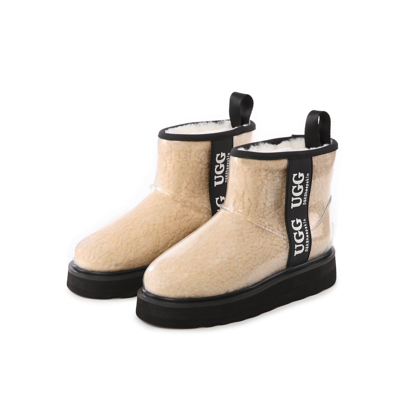 DK097 Clear Mini Classic PU waterproof Australia Sheepskin Rain ugg boots