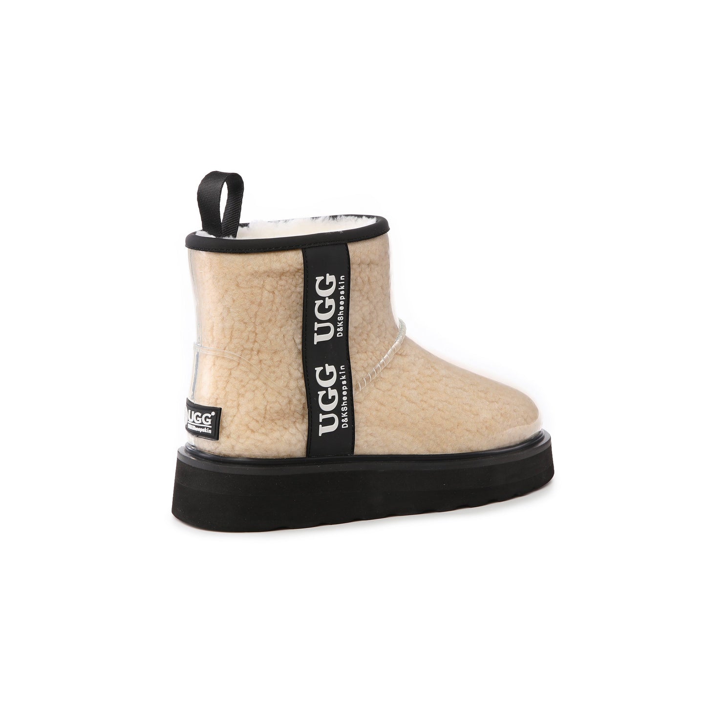 DK097 Clear Mini Classic PU waterproof Australia Sheepskin Rain ugg boots