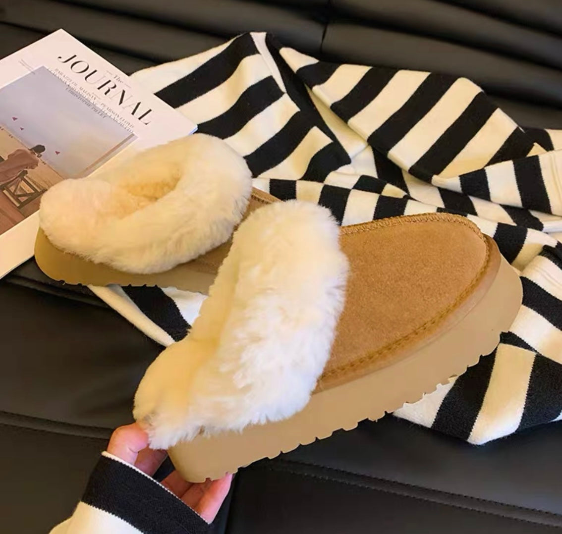 DK083 Platform Sheepskin UGG Slipper