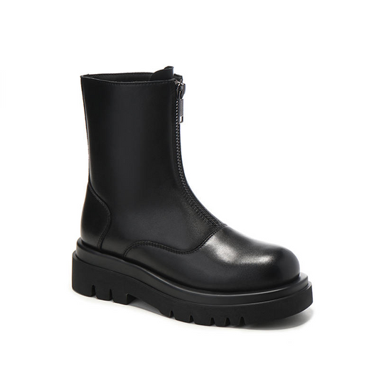 DK1344 Bianca Front Zip Leather Boot