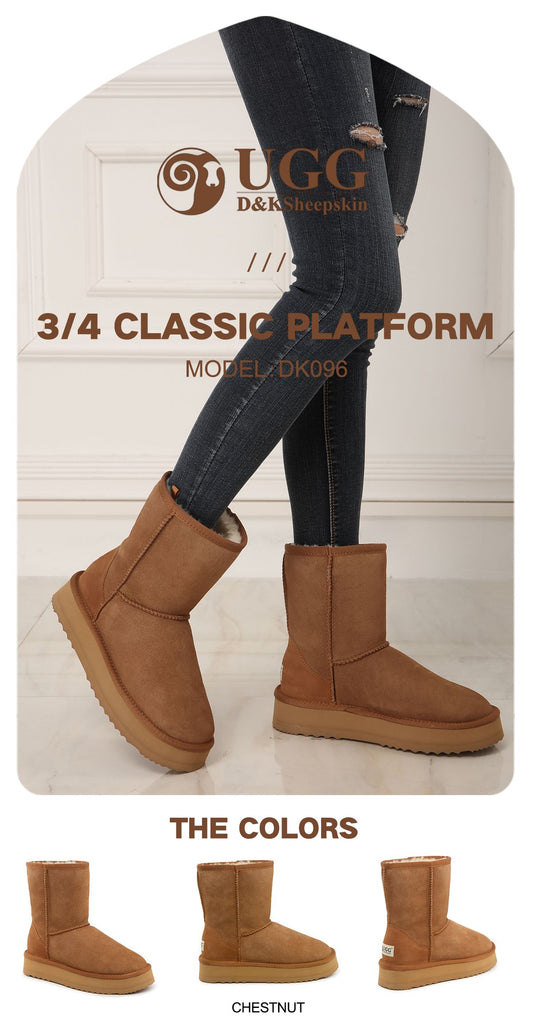 DK096 3/4 Platform Classic Short Australia Sheepskin UGG
