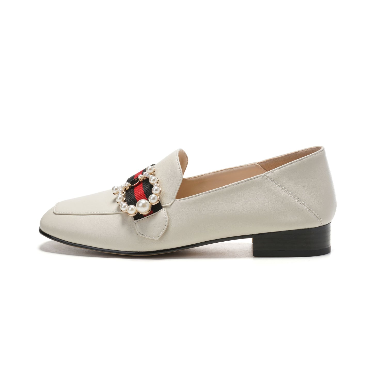 DK1630 Daisy Pearl -Strap Flat soft leather shoes