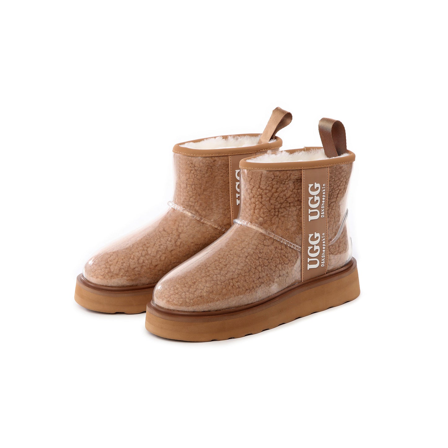 DK097 Clear Mini Classic PU waterproof Australia Sheepskin Rain ugg boots