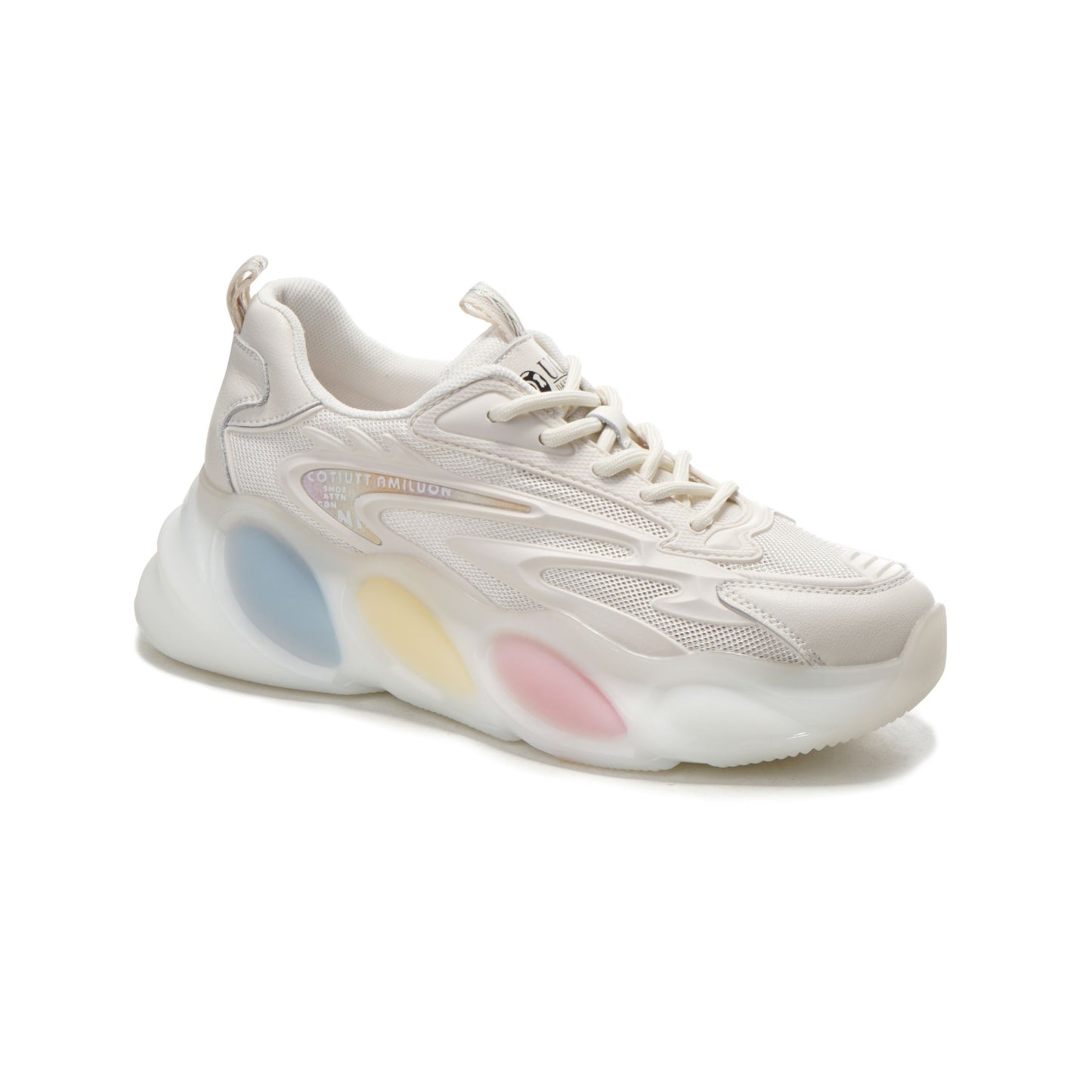 DK1651 White Rainbow Sneaker soft Leather