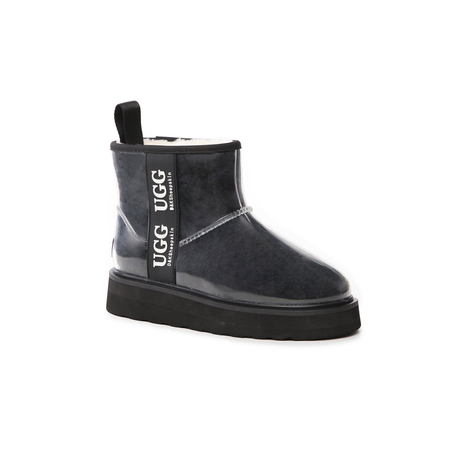 DK097 Clear Mini Classic PU waterproof Australia Sheepskin Rain ugg boots