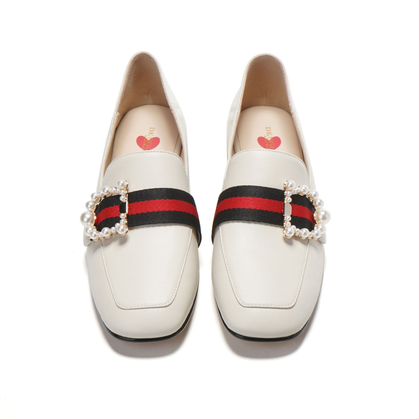 DK1630 Daisy Pearl -Strap Flat soft leather shoes